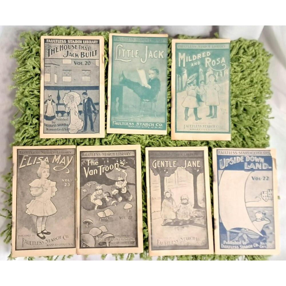 Antique Faultless Starch Children's Book Lot of 7 Vol 20 22 25 27 28 29 30